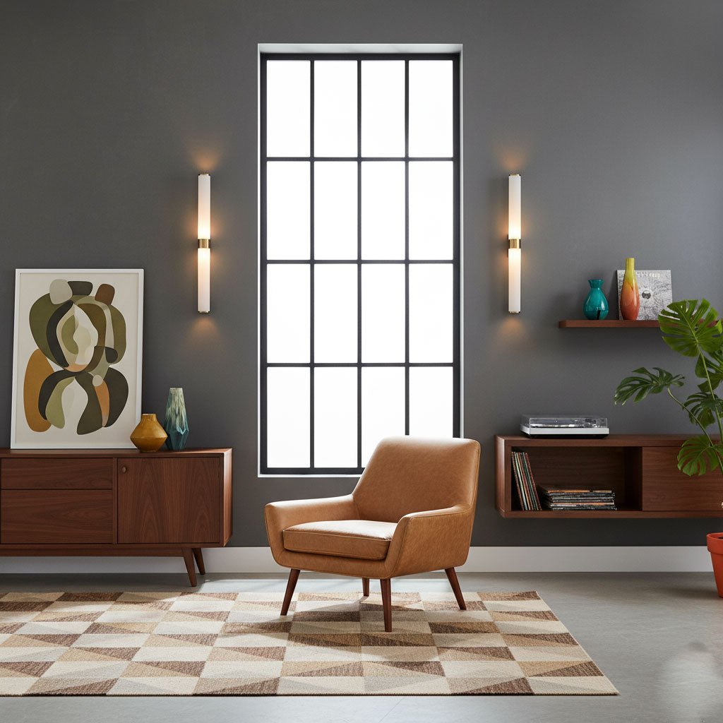 Applique murale moderne Arnlaug en Noir et albâtre blanc
