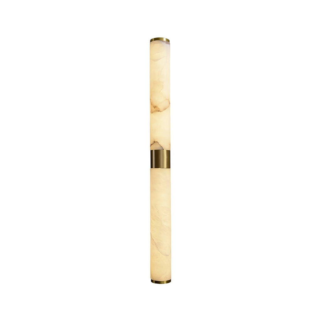 Applique murale moderne Arnlaug en Laiton et albâtre blanc