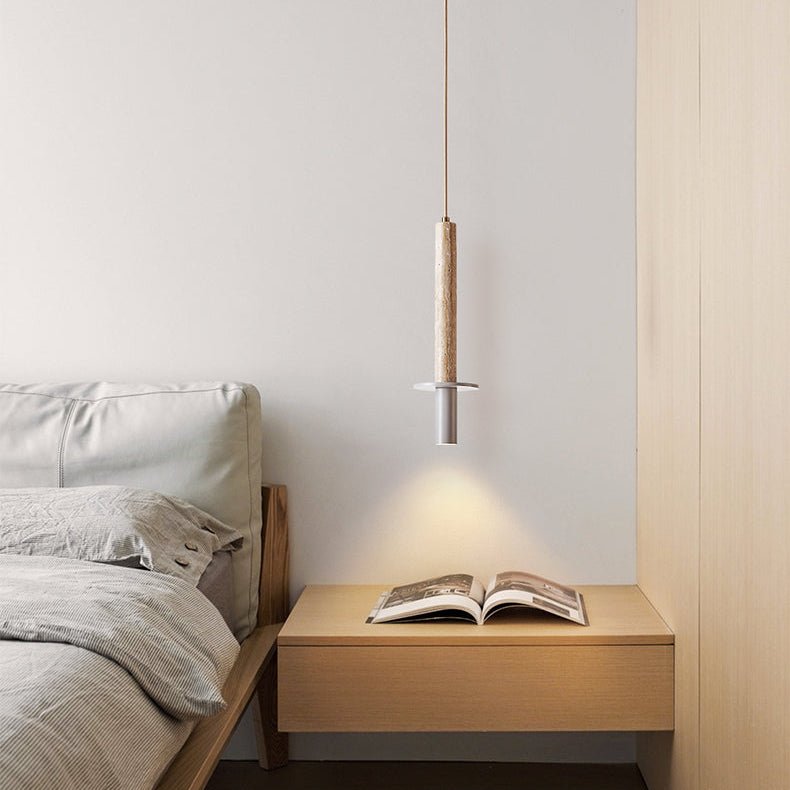 Suspension moderne Linton en Travertin jaune et gris