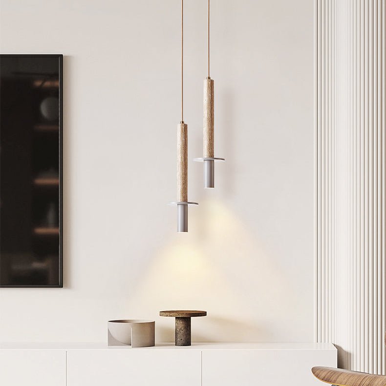 Suspension moderne Linton en Travertin jaune et gris