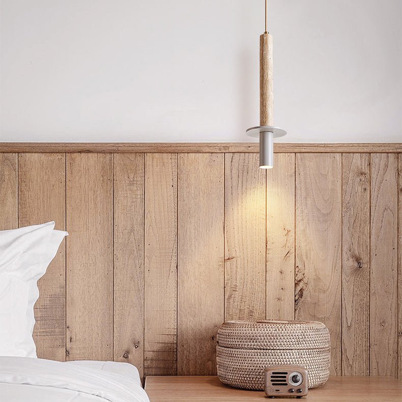 Suspension moderne Linton en Travertin jaune et gris