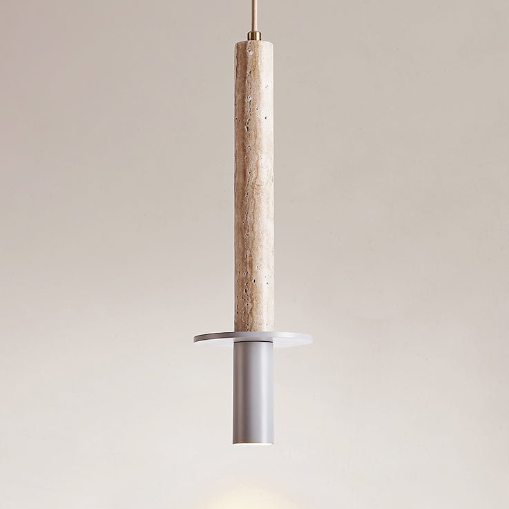 Suspension moderne Linton en Travertin jaune et gris