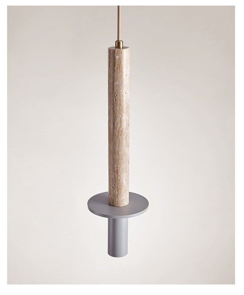 Suspension moderne Linton en Travertin jaune et gris
