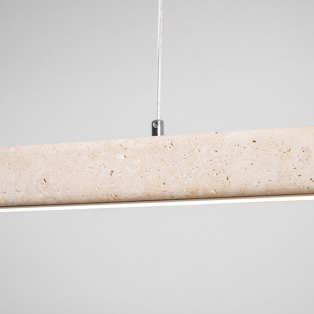 Suspension moderne Wilder en Noyer bois et travertin jaune