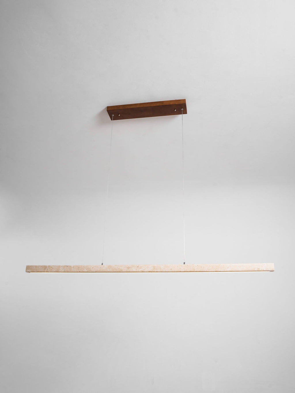 Suspension moderne Wilder en Noyer bois et travertin jaune