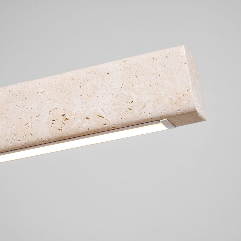 Suspension moderne Wilder en Noyer bois et travertin jaune