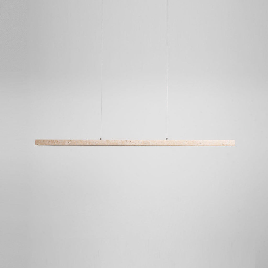 Suspension moderne Wilder en Noyer bois et travertin jaune