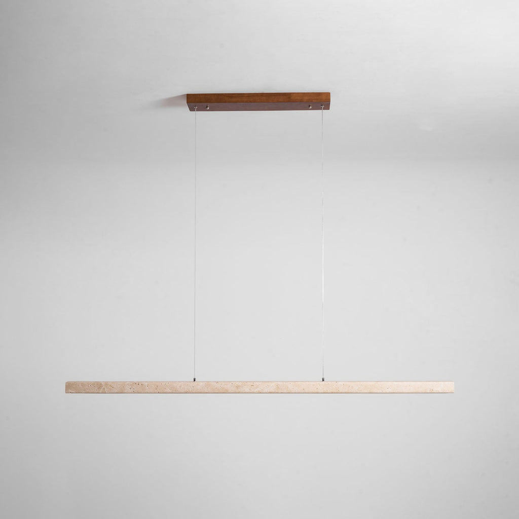 Suspension moderne Wilder en Bois et travertin jaune