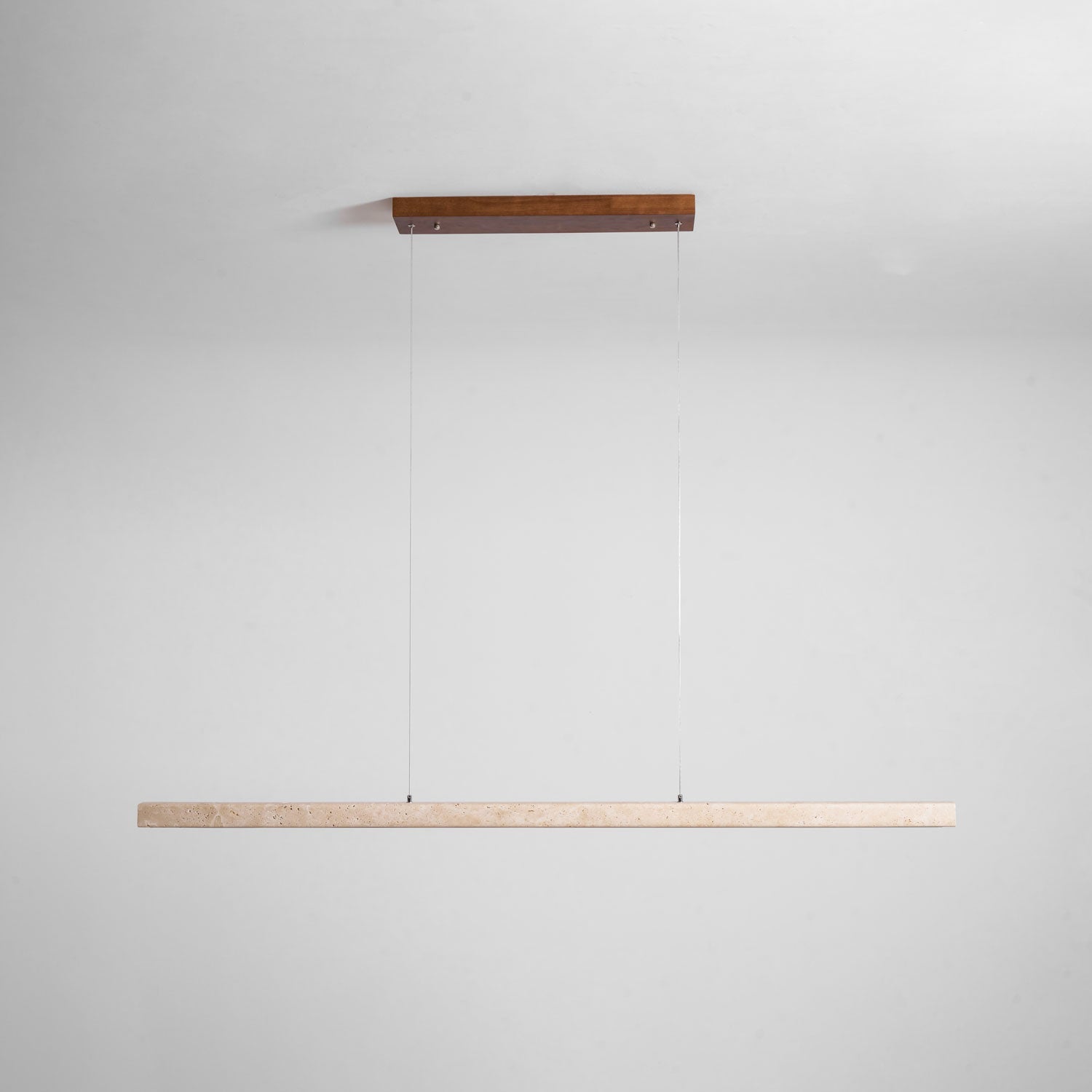 Suspension moderne Wilder en Bois et travertin jaune