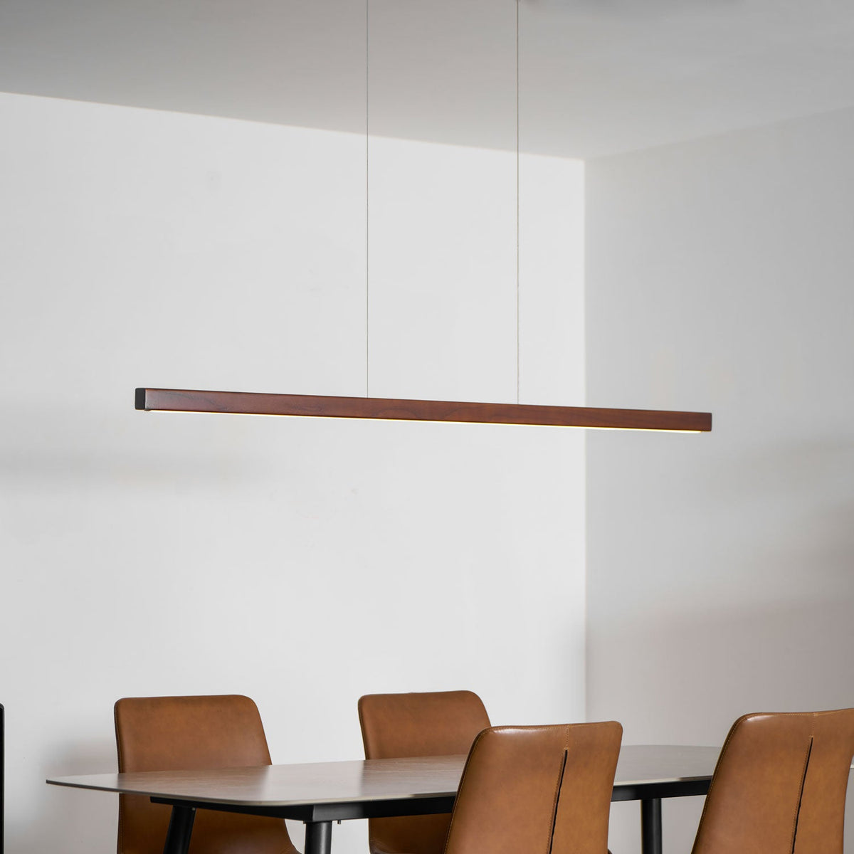 Linear Wooden Pendant Light