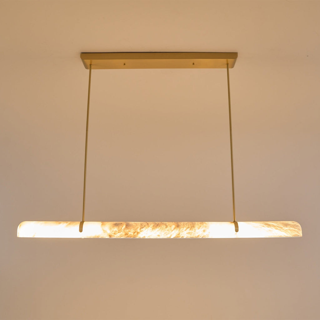 Lustre moderne Tellef en Albâtre Noir et blanc