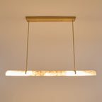 Lustre moderne Tellef en Albâtre Noir et blanc