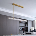 Lustre moderne Tellef en Albâtre Noir et blanc