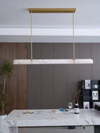 Lustre moderne Tellef en Albâtre Noir et blanc