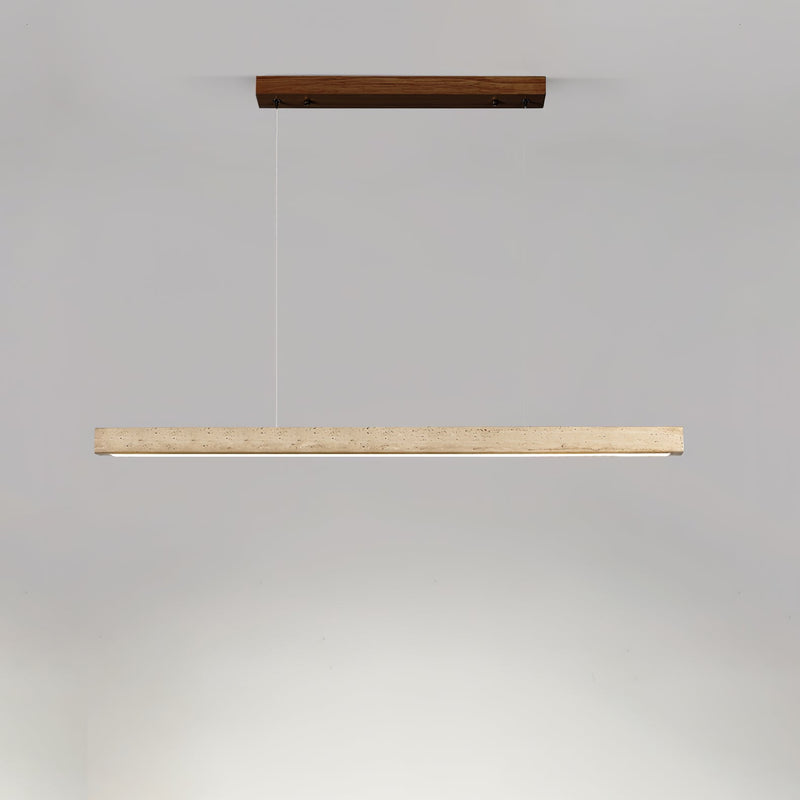 Suspension moderne Wilder en Noyer bois et travertin jaune