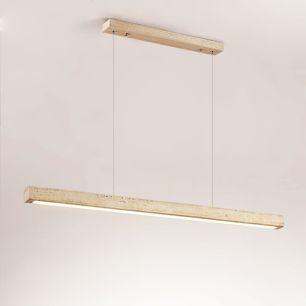 Suspension moderne Wilder en Noyer bois et travertin jaune