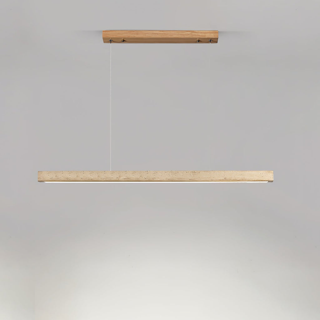Suspension moderne Wilder en Bois et travertin jaune