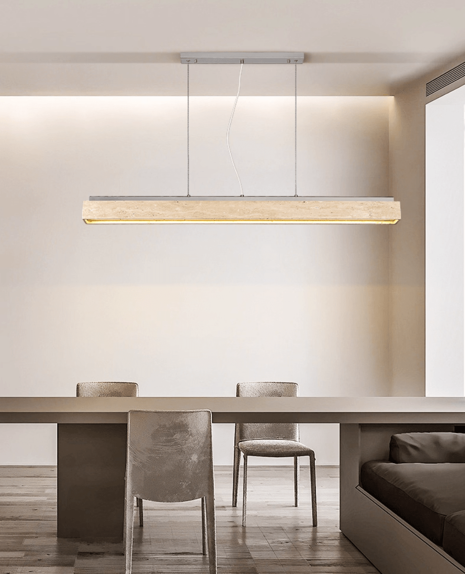 Suspension moderne Horace en Travertin jaune