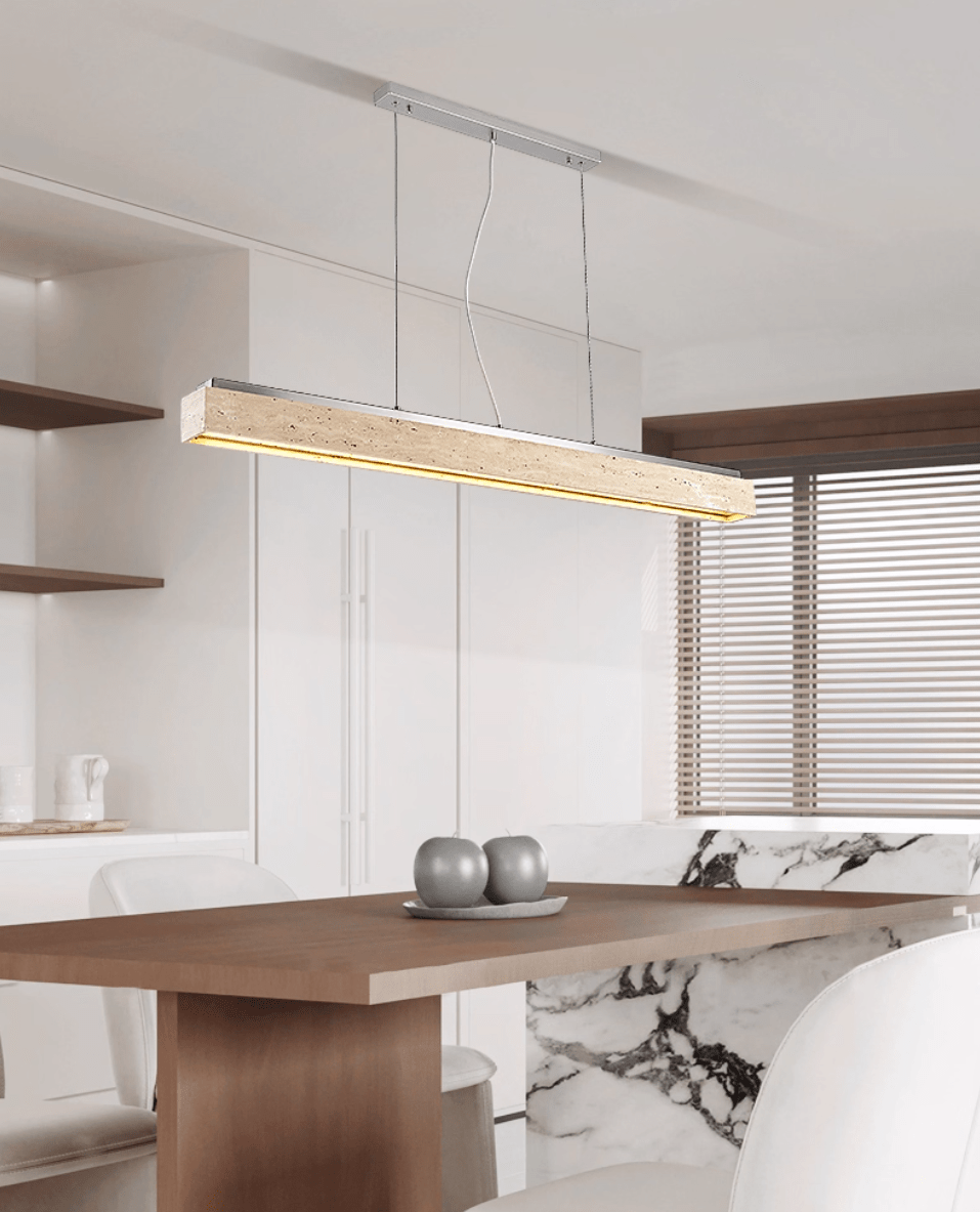 Suspension moderne Horace en Travertin jaune