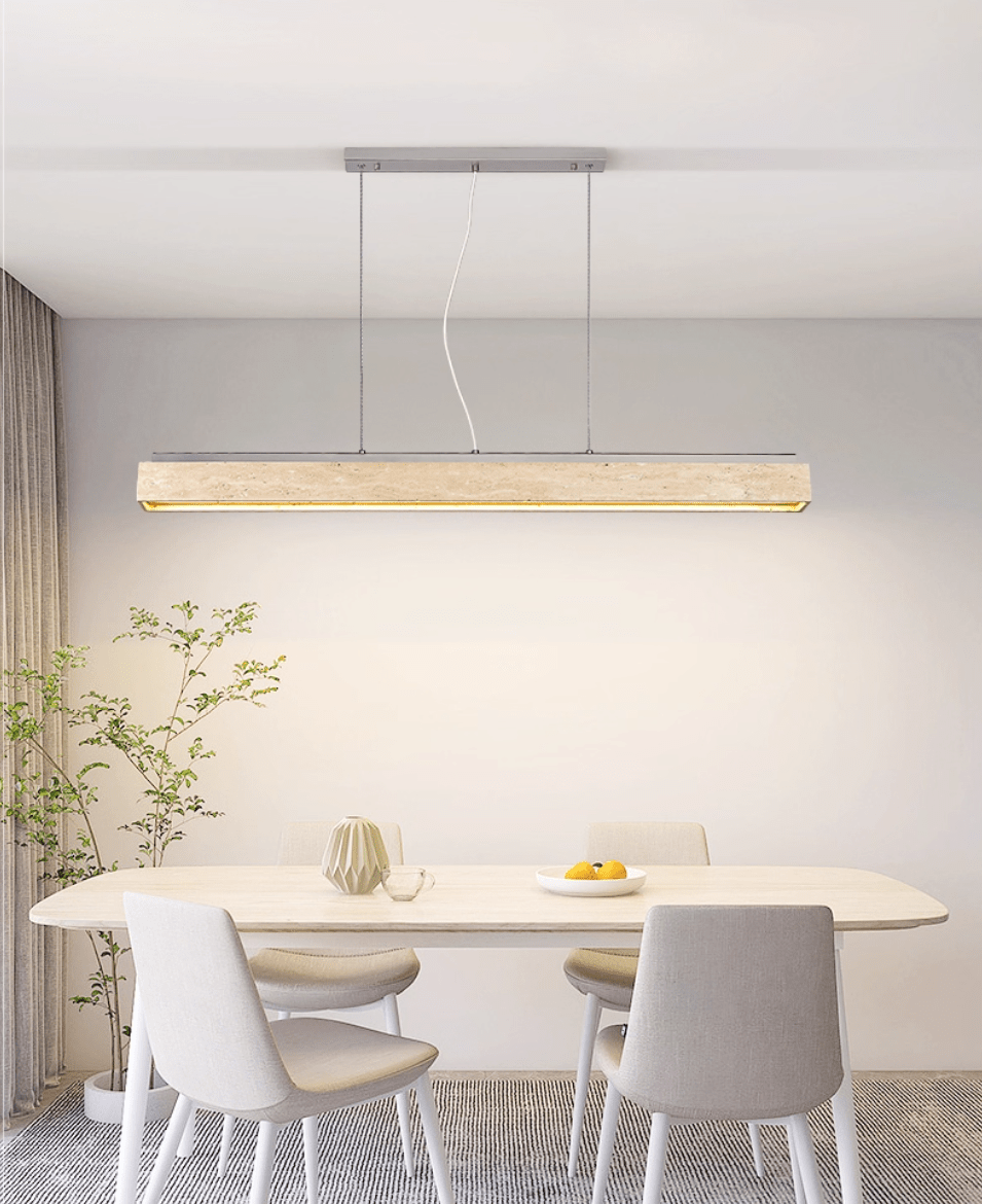 Suspension moderne Horace en Travertin jaune