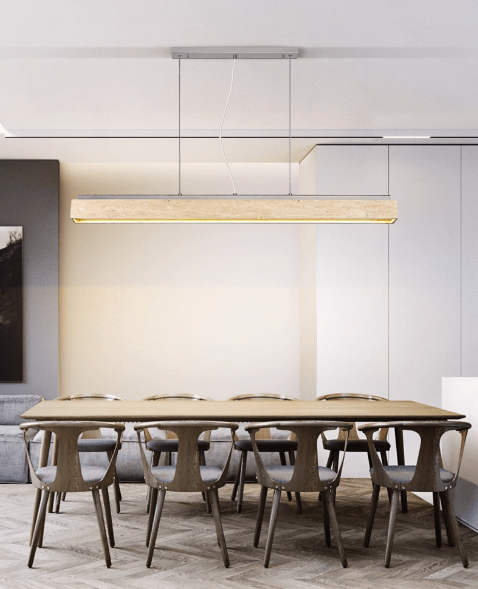 Suspension moderne Horace en Travertin jaune