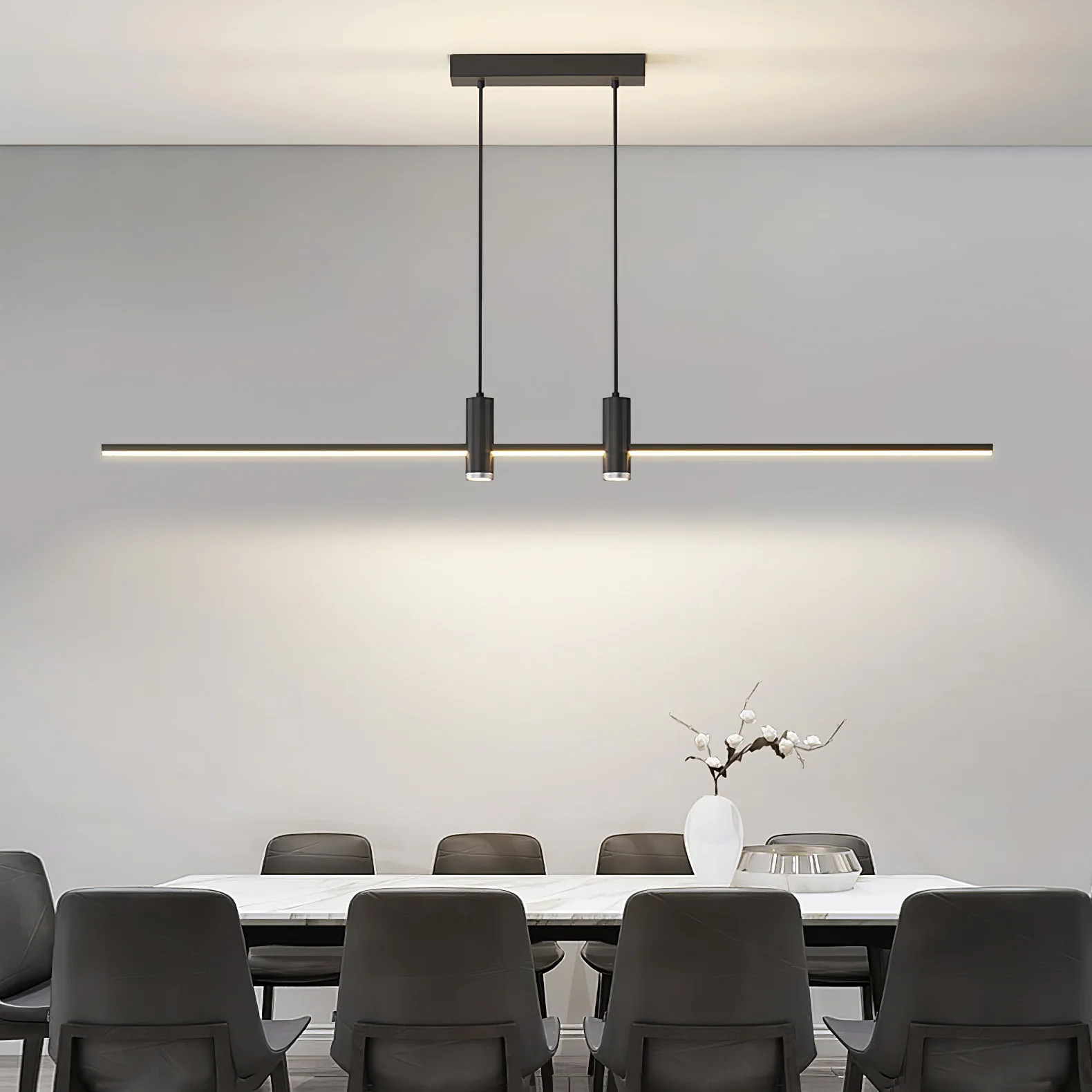 Suspension moderne Tarben en Métal, Gel de silice Noir
