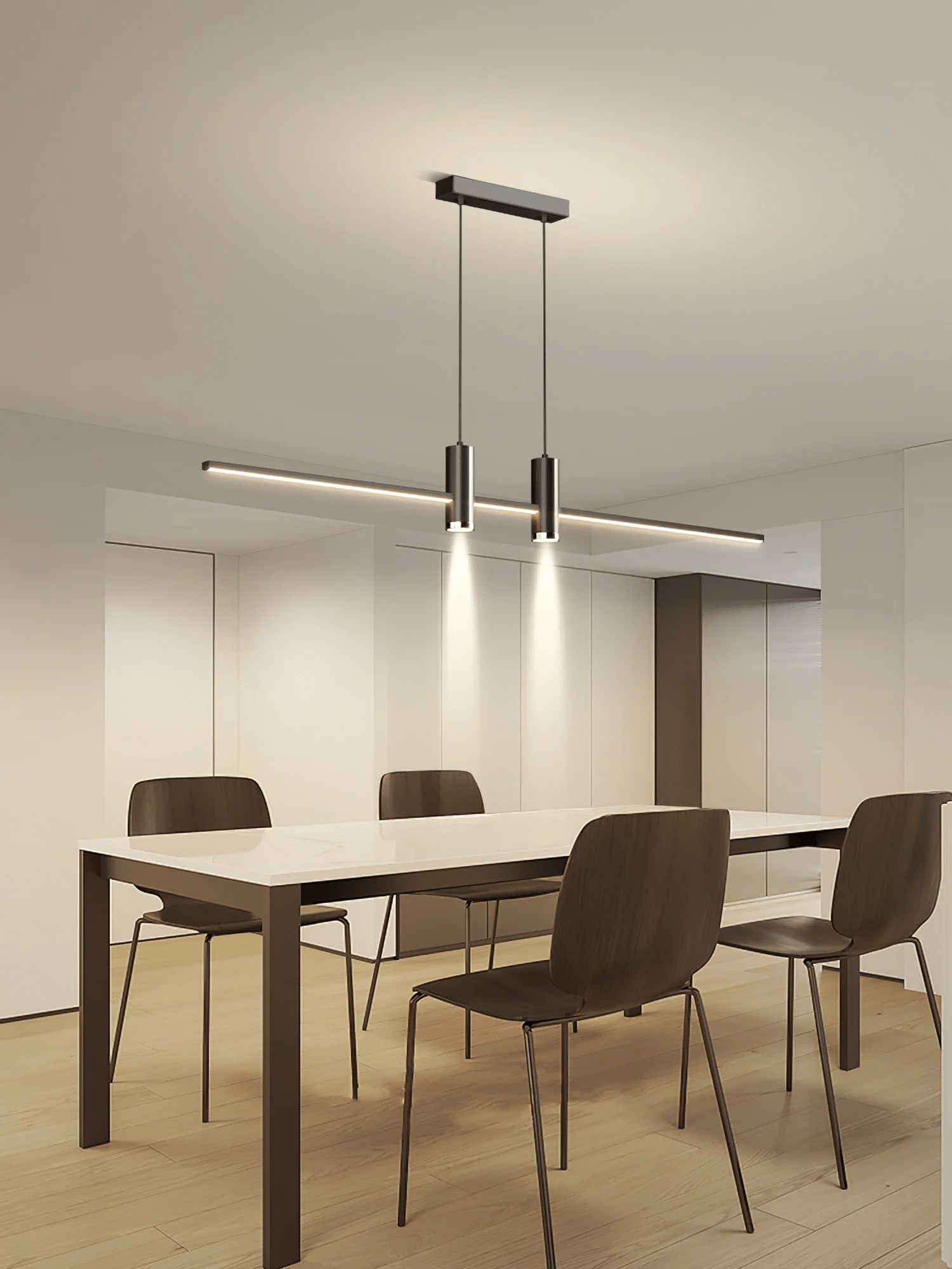 Suspension moderne Tarben en Métal, Gel de silice Noir