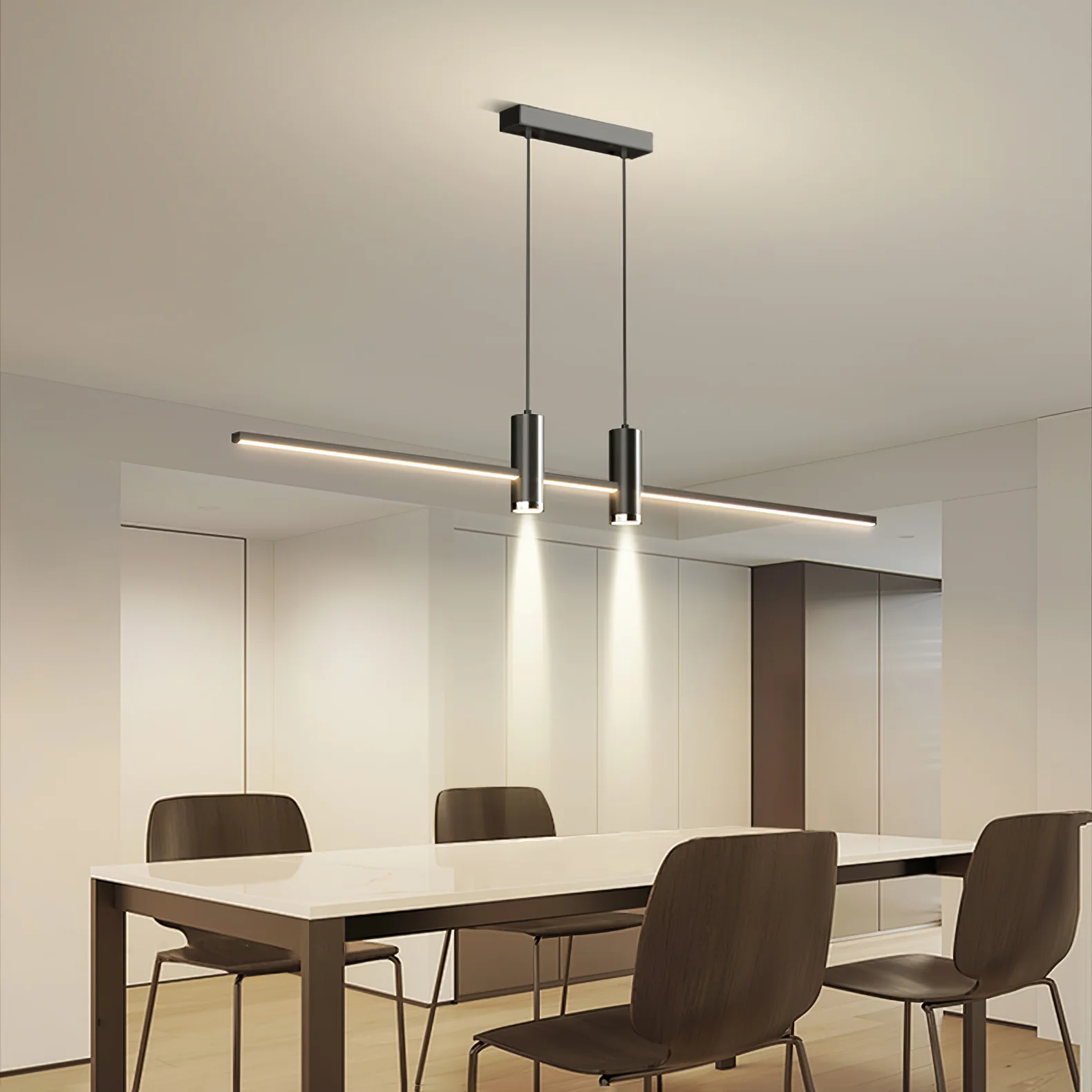 Suspension moderne Tarben en Métal, Gel de silice Doré
