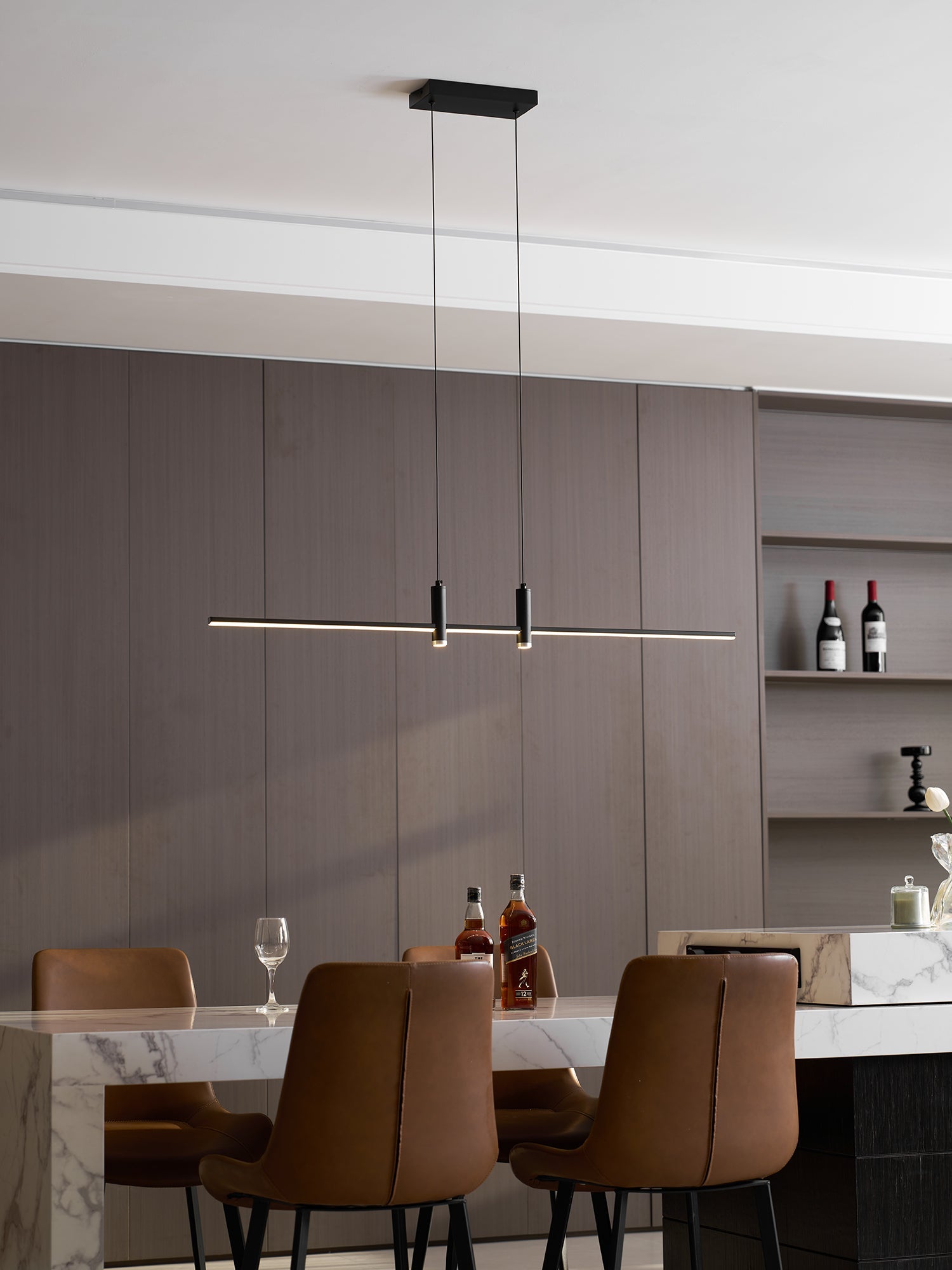 Suspension moderne Tarben en Métal, Gel de silice Noir