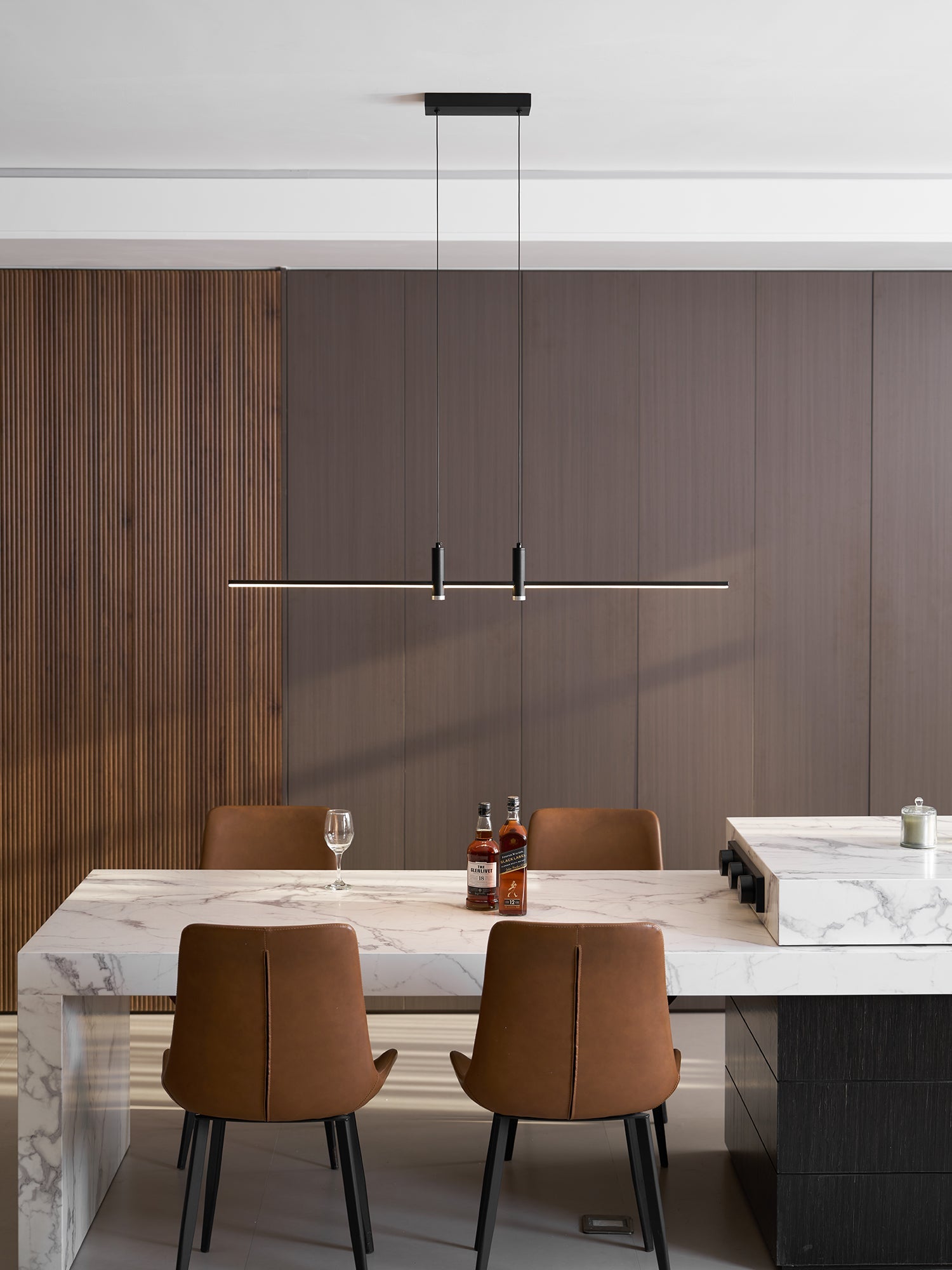 Suspension moderne Tarben en Métal, Gel de silice Noir