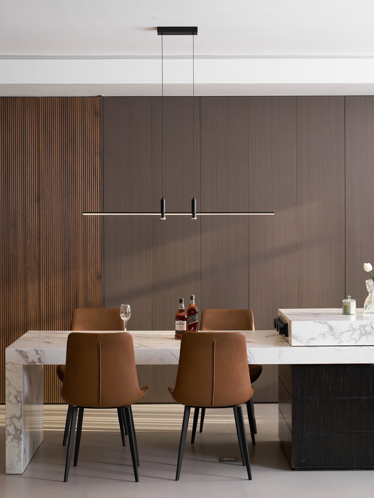 Suspension moderne Tarben en Métal, Gel de silice Noir