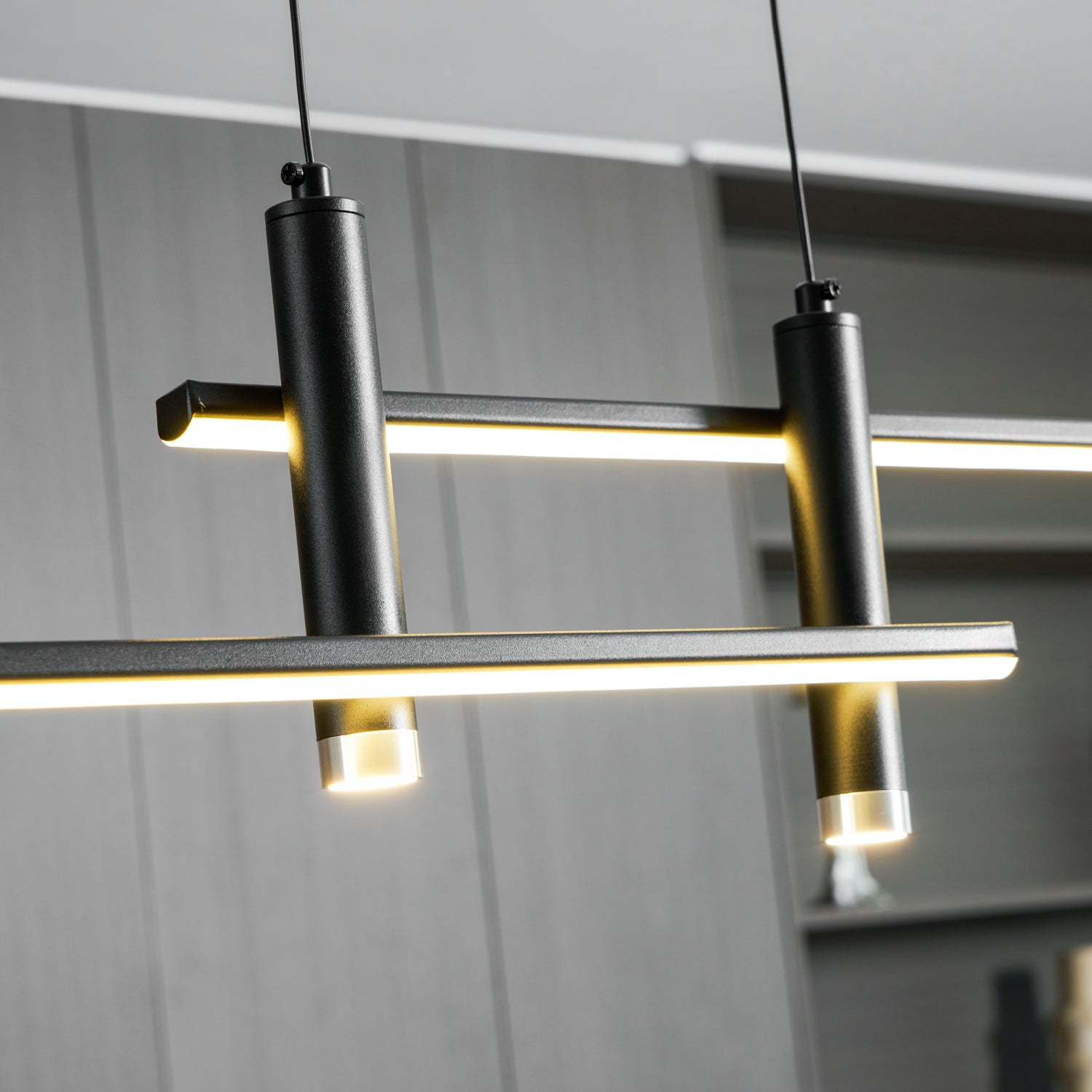 Suspension moderne Arho en Métal, Gel de silice Noir