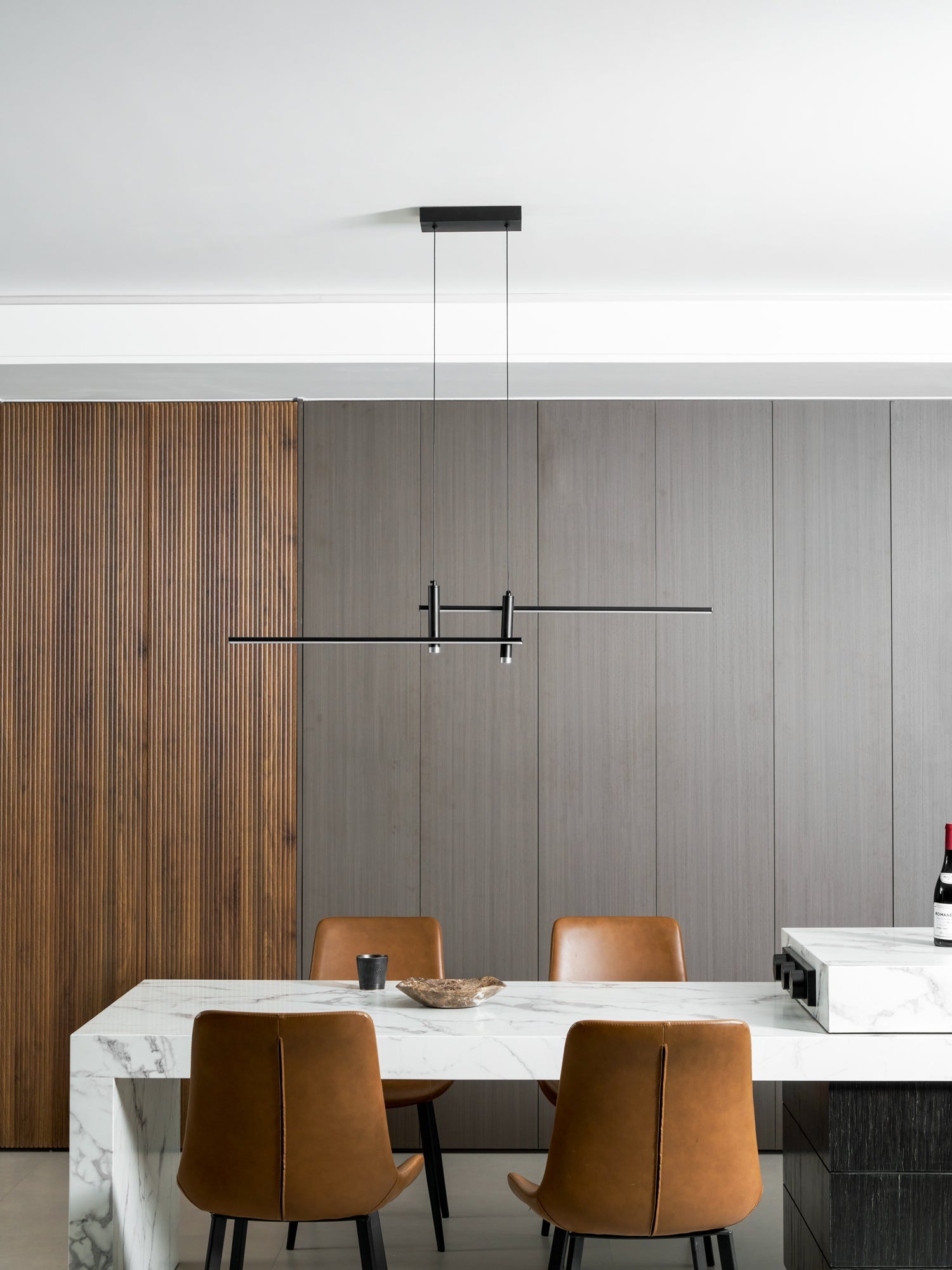 Suspension moderne Arho en Métal, Gel de silice Noir
