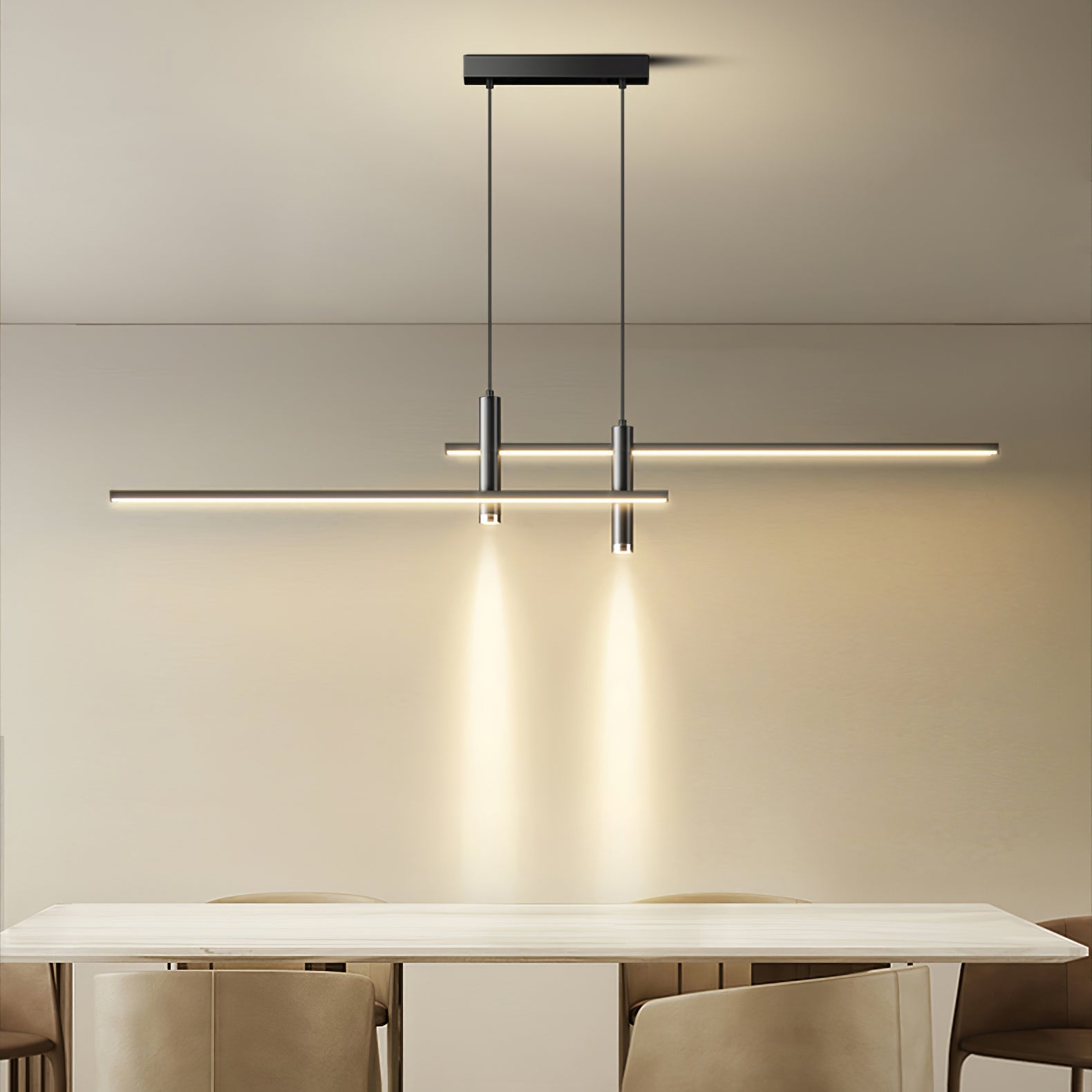 Suspension moderne Arho en Métal, Gel de silice Noir