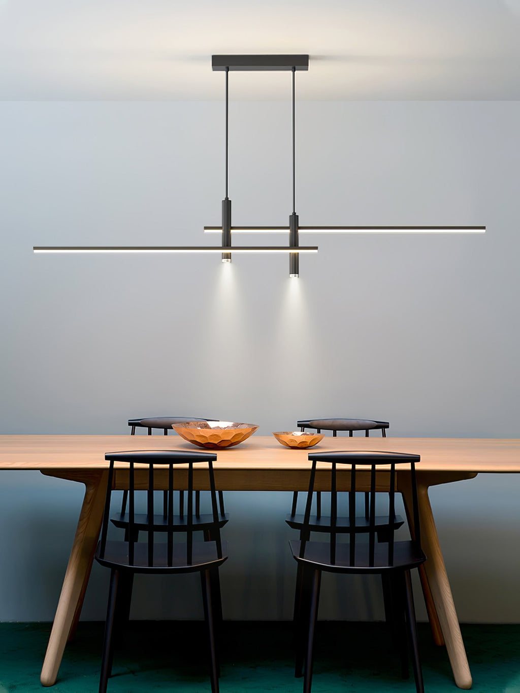 Suspension moderne Arho en Métal, Gel de silice Noir