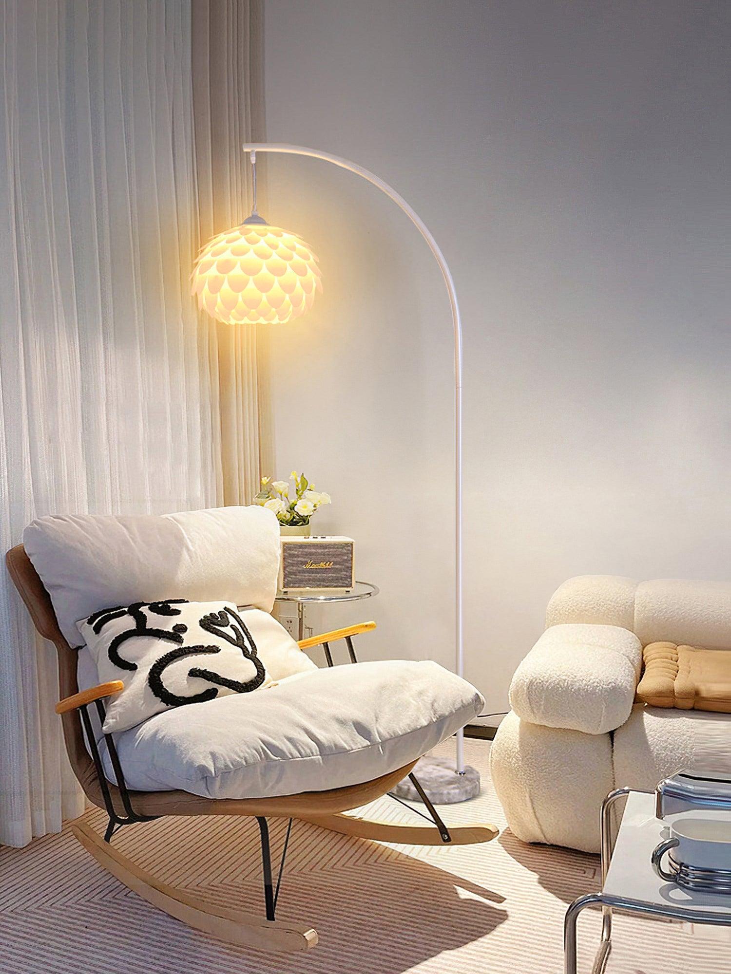 Lampadaire moderne Corwin en Marbre Blanc
