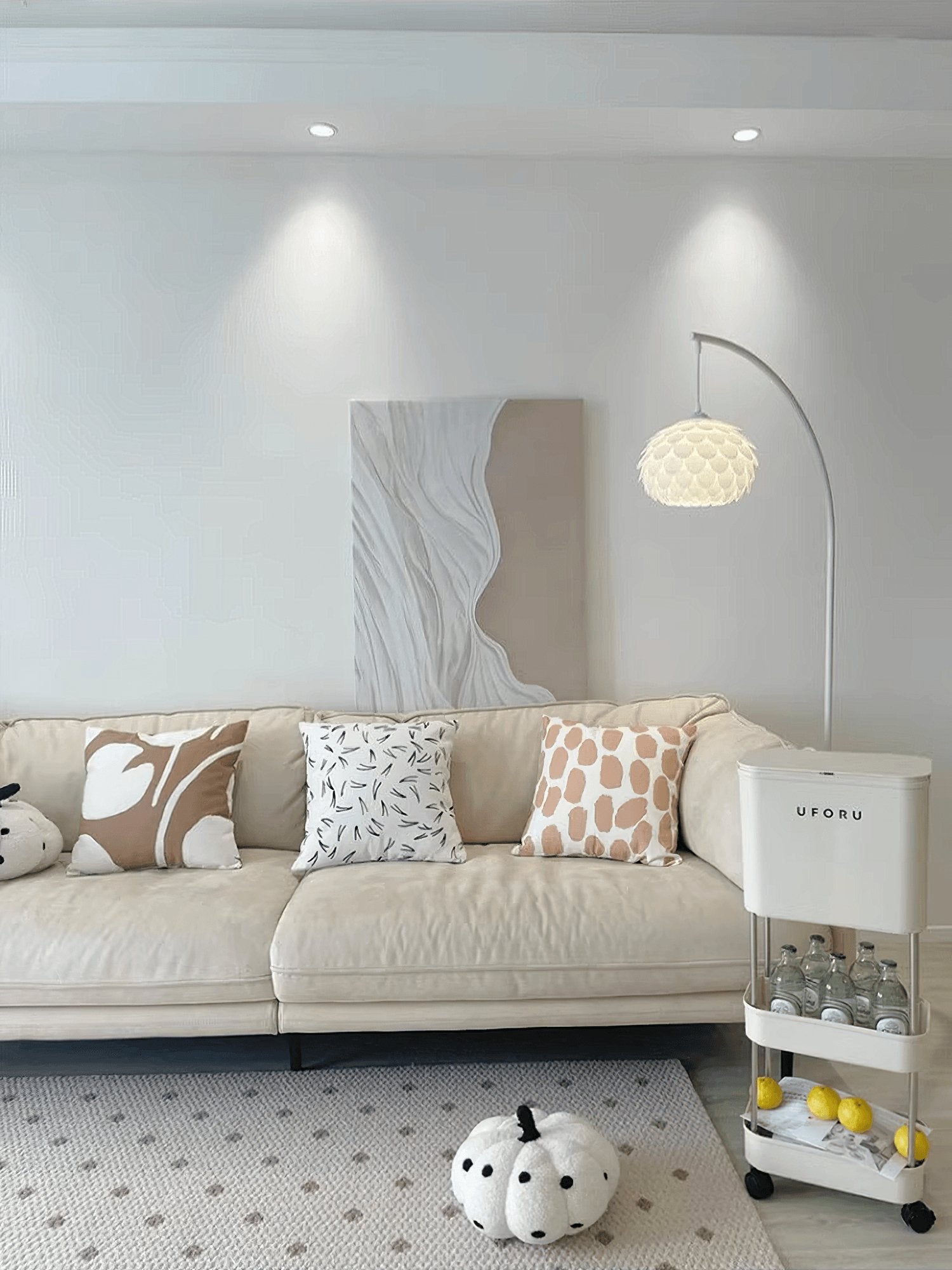 Lampadaire moderne Corwin en Marbre Blanc