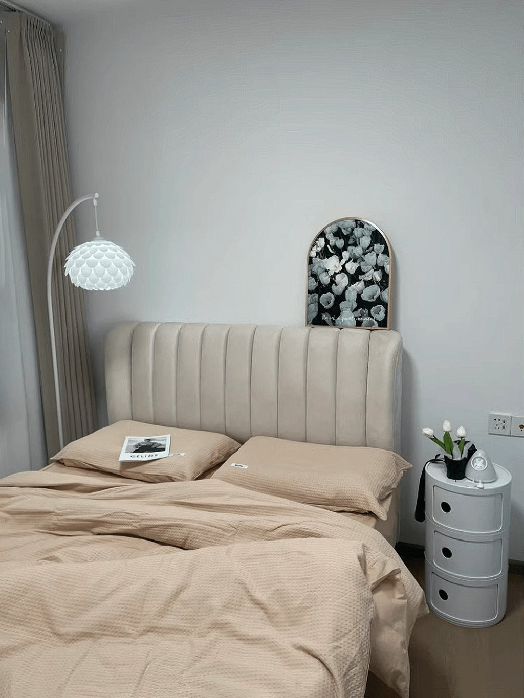 Lampadaire moderne Corwin en Marbre Blanc