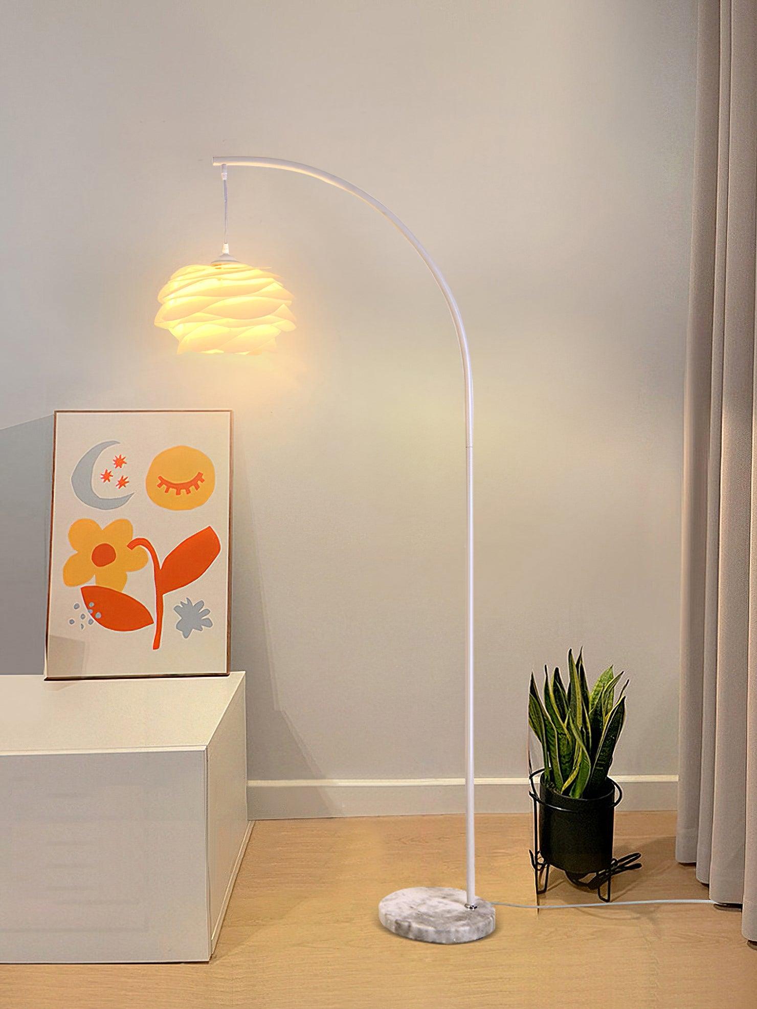 Lampadaire moderne Corwin en Marbre Blanc