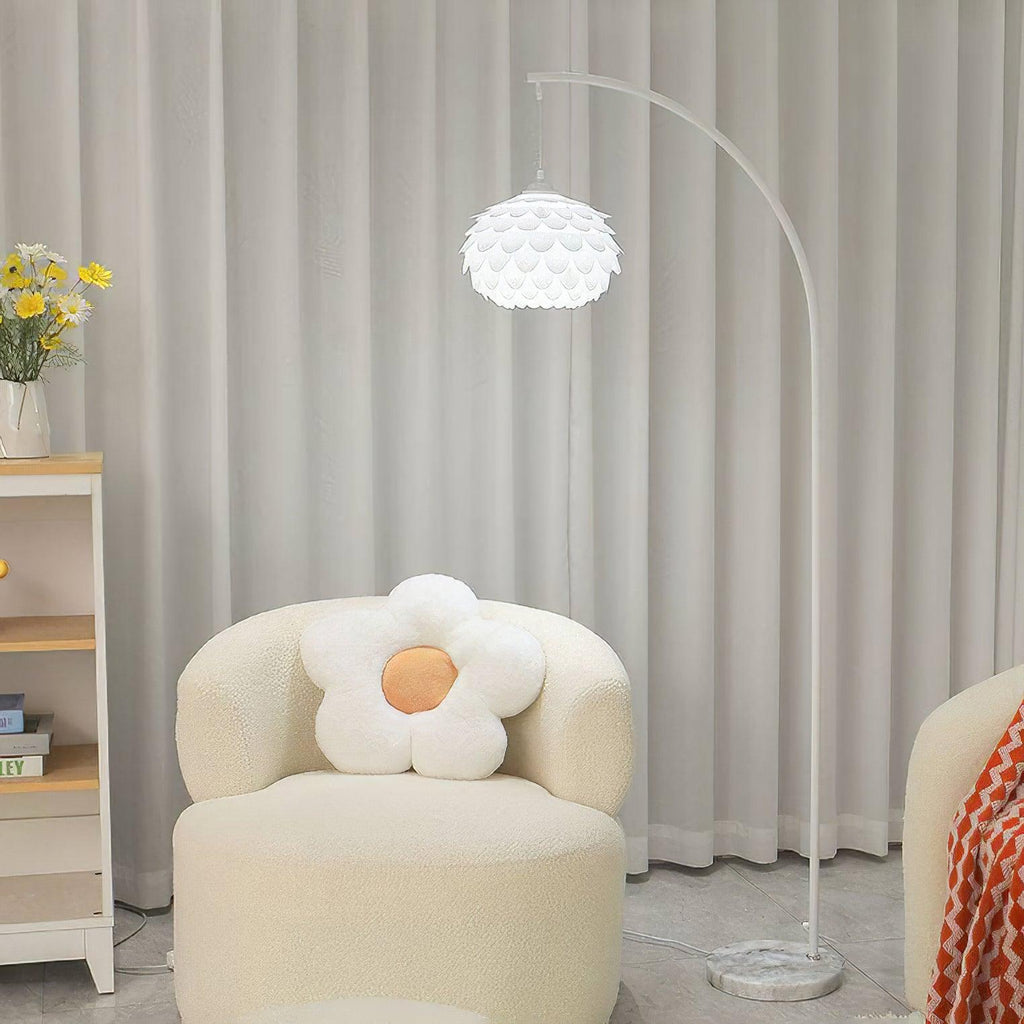 Lampadaire moderne Corwin en Marbre Blanc