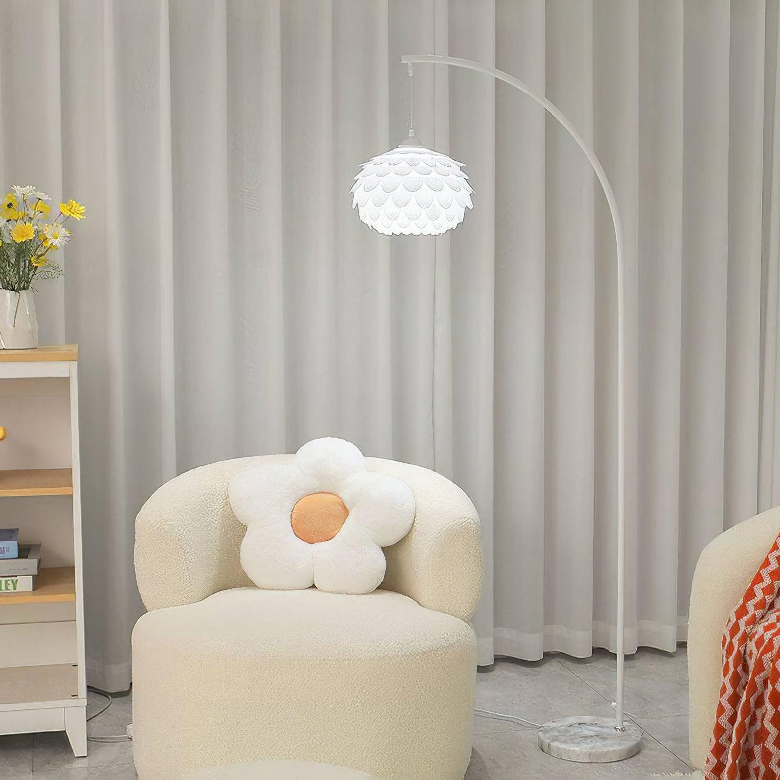 Lampadaire moderne Corwin en Marbre Blanc