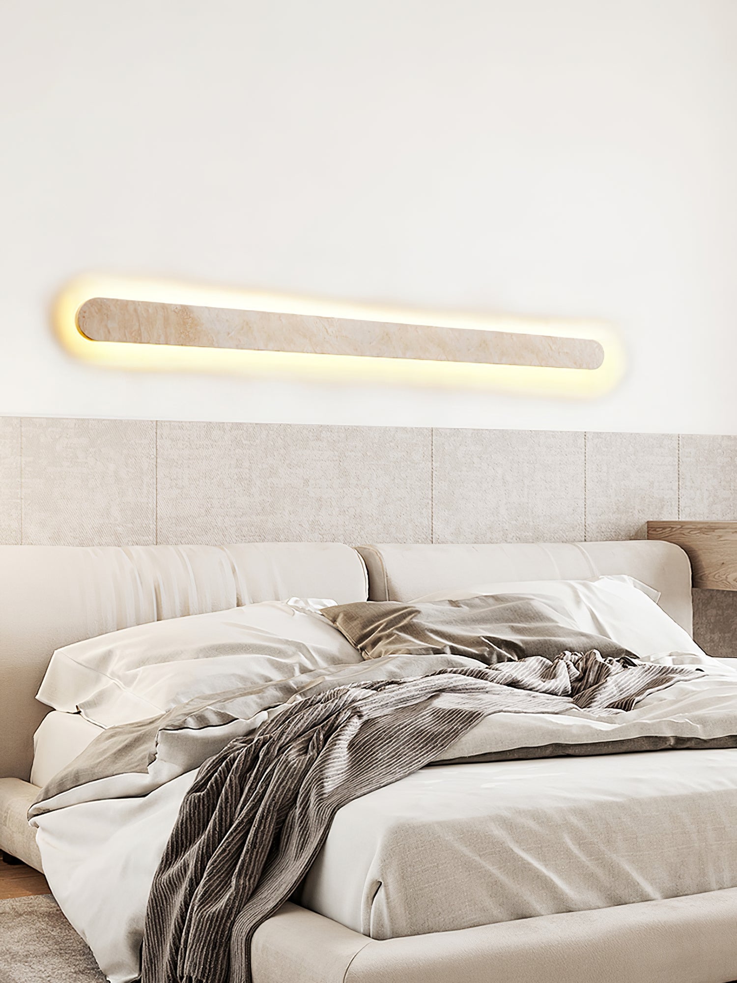 Applique murale moderne Wulfric en Travertin jaune