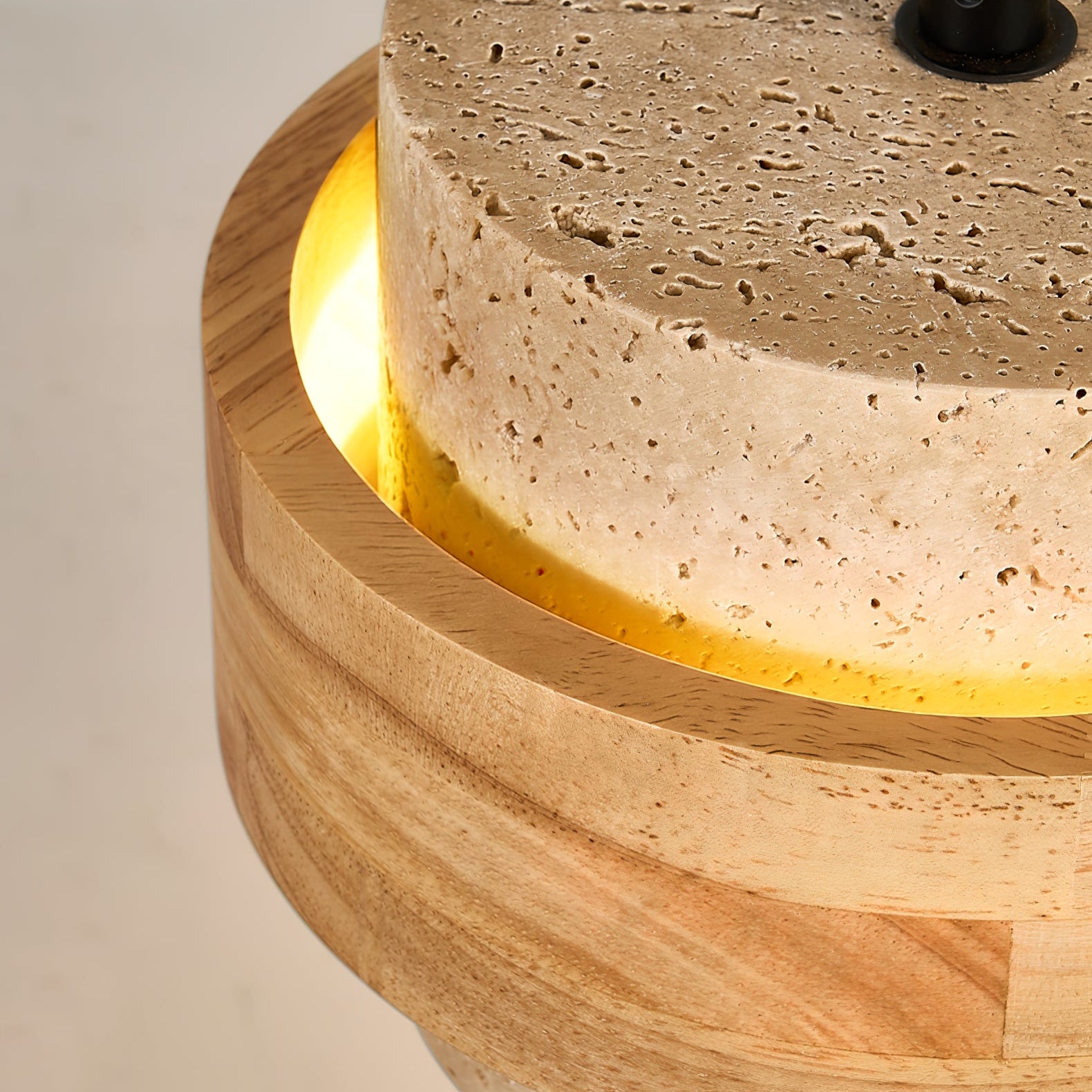 Suspension moderne Arfast en Bois et travertin jaune