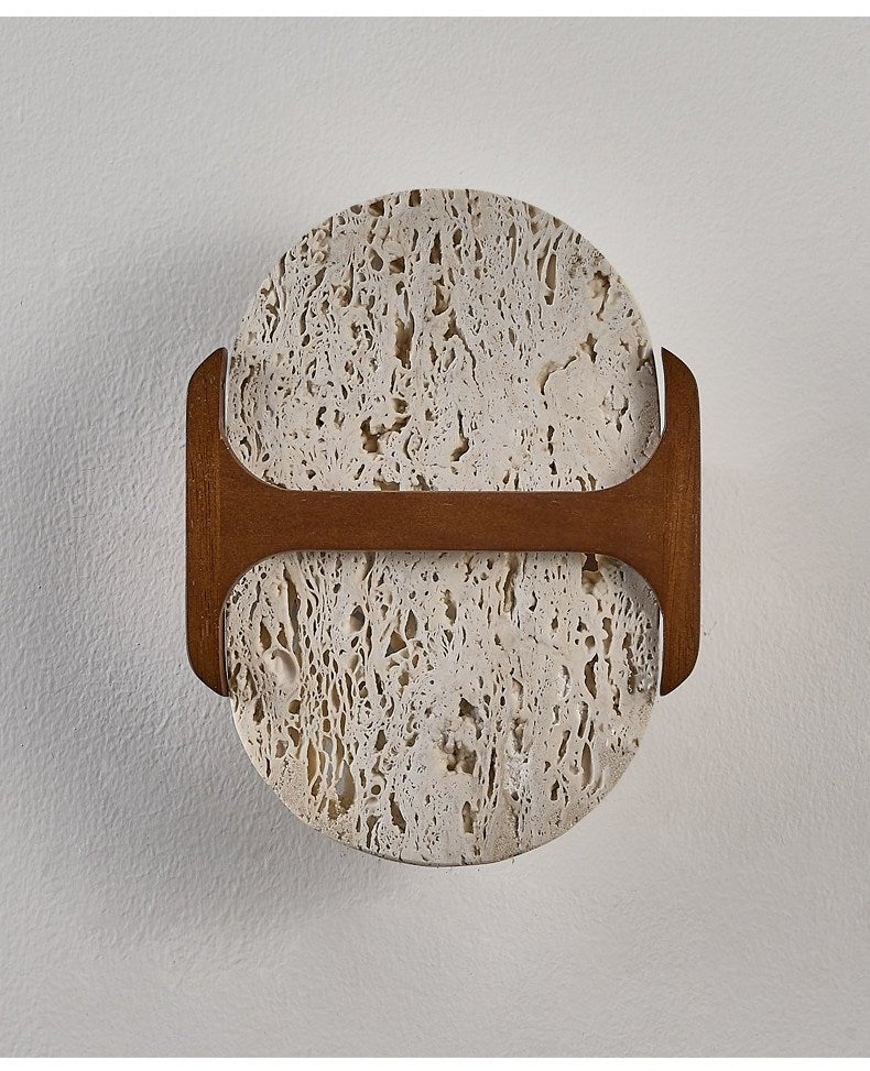 Applique murale moderne Arfast en Travertin jaune et noyer