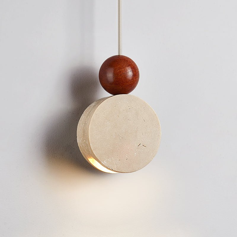 Suspension moderne Bronze en Travertin jaune