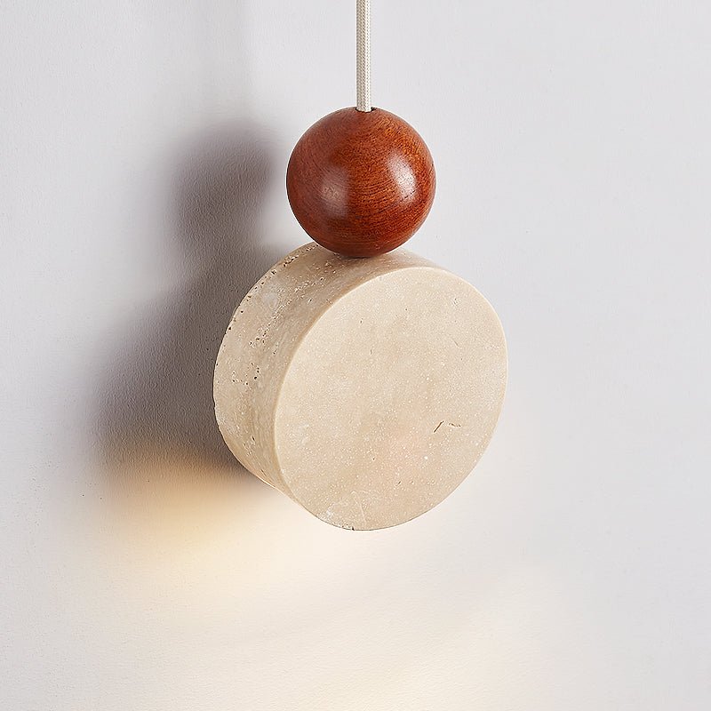 Suspension moderne Bronze en Travertin jaune
