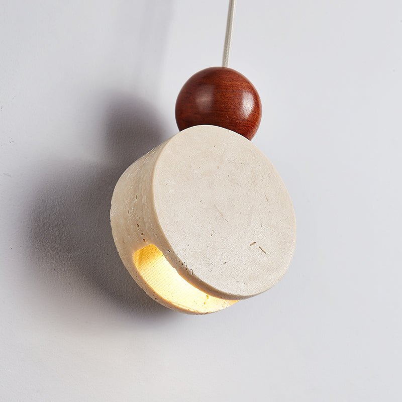 Suspension moderne Bronze en Travertin jaune