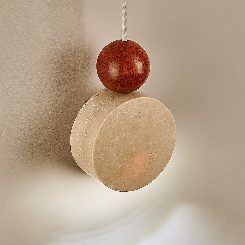 Suspension moderne Bronze en Travertin jaune