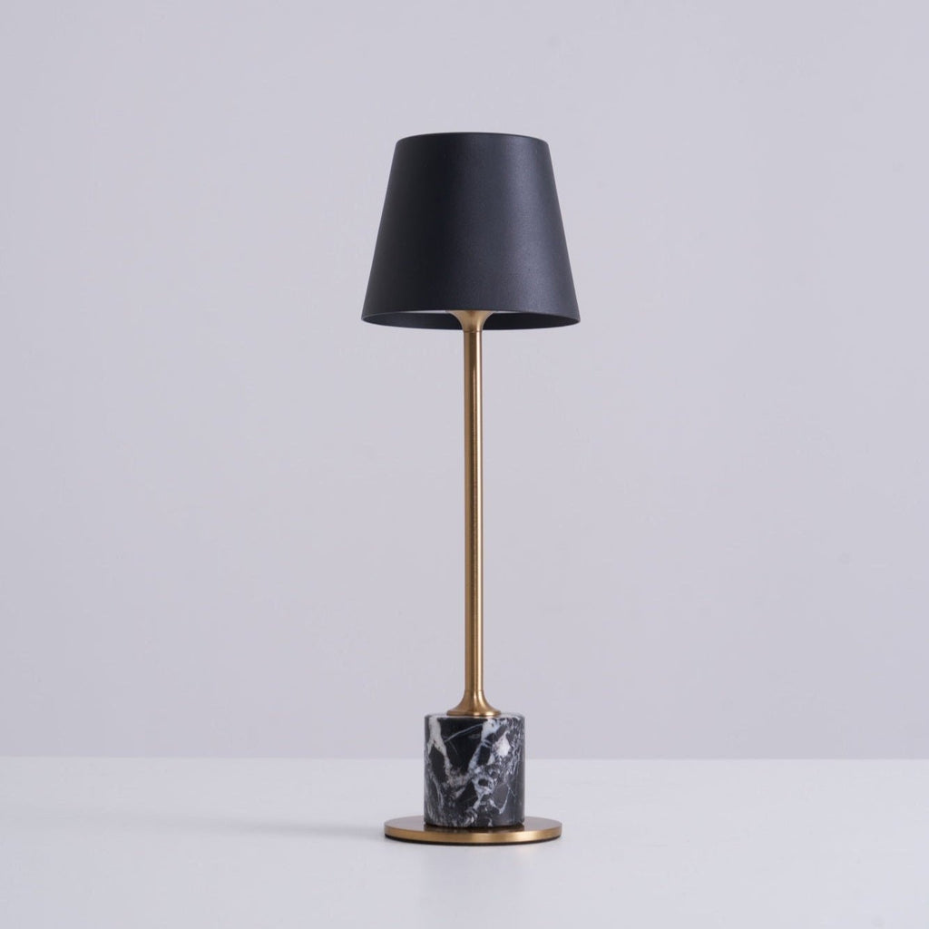 Lampe à poser moderne Alastair en Marbre Noir et doré