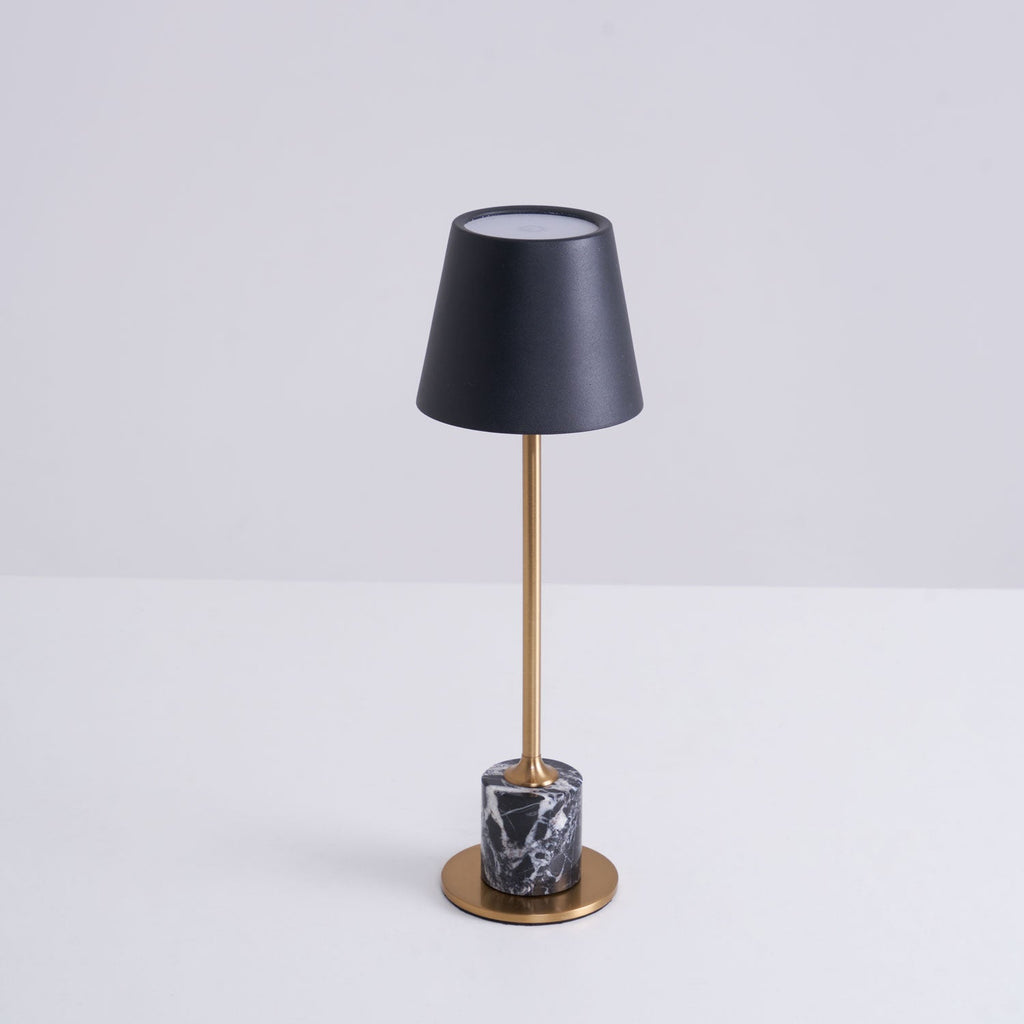 Lampe à poser moderne Alastair en Marbre Noir et doré